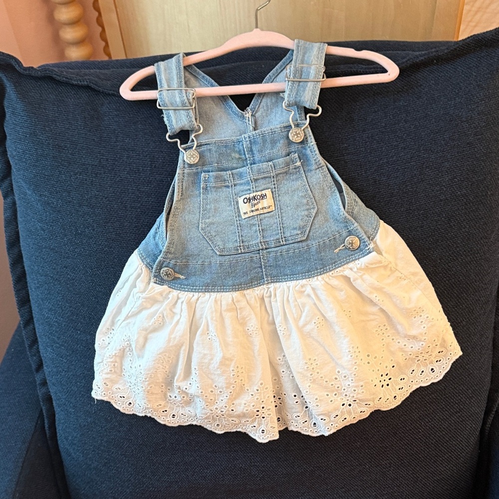 OshKosh B'gosh Denim and White Eyelet Skirt